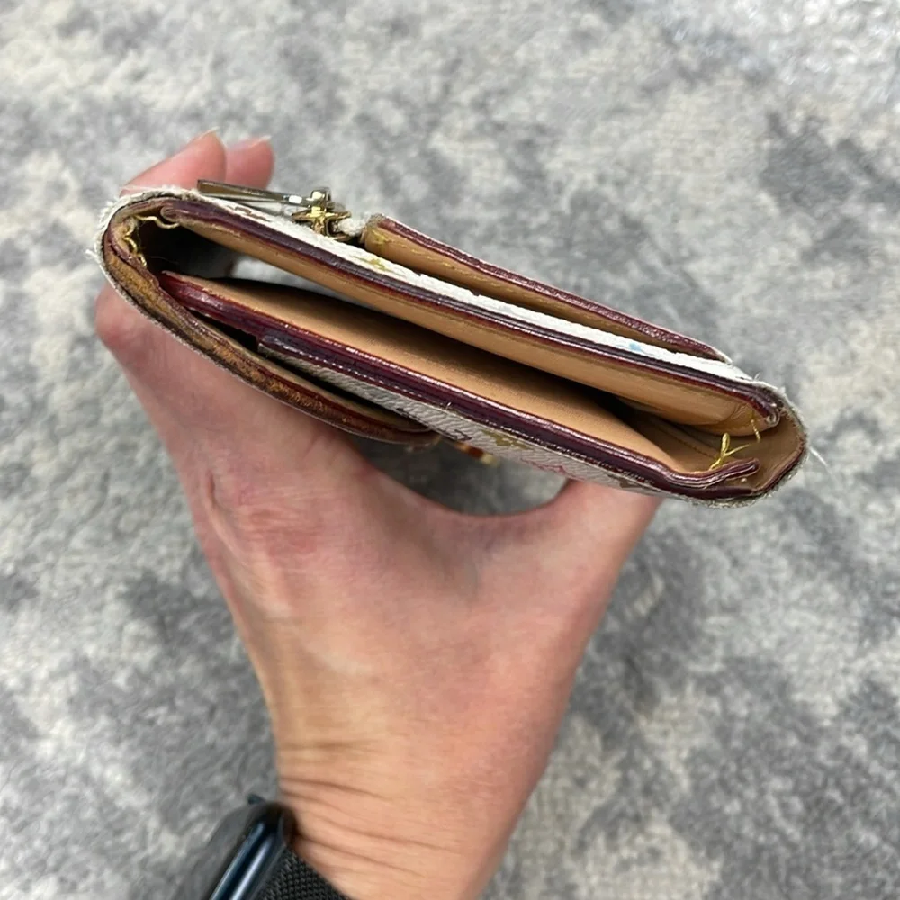 Louis Vuitton White Multicolor Eugenie Long Pushlock Wallet Takashi Murakami